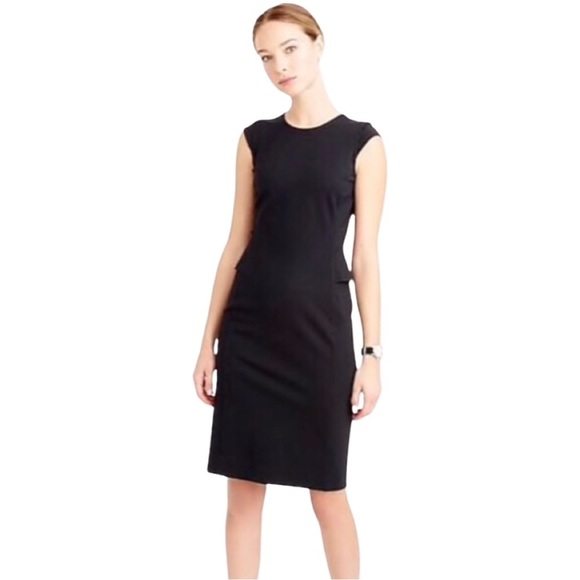 J. Crew Dresses & Skirts - J Crew Interview Dress Black Sheath Ponte Peplum